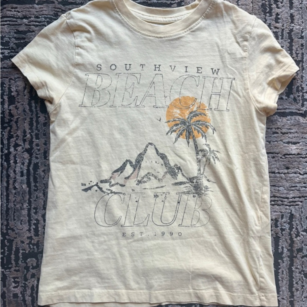 Kids Beach Club Graphic Tee - Cream